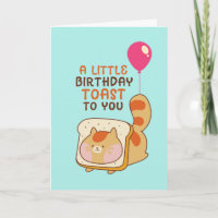 Cute Cat Lover Birthday Toast Funny Food Pun