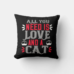 Cute Cat Lover Black Kitty Kitten Funny Cat Throw Pillow