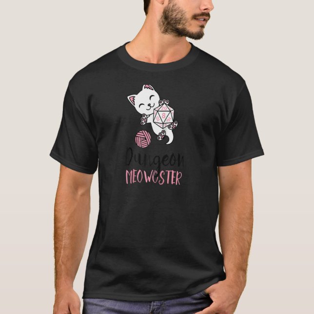 Cute Cat Lover Dungeon Meowster Nerdy Gamer Cat D2 T-Shirt (Front)