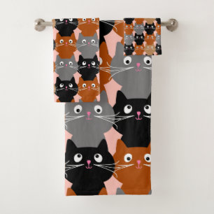 Cute Cat Lover Feline Kittens Bath Towel Set