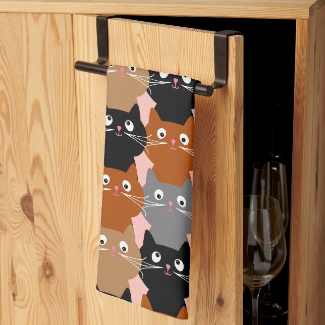 Cute Cat Lover Feline Kittens Kitchen Towel (Thirds Fold)