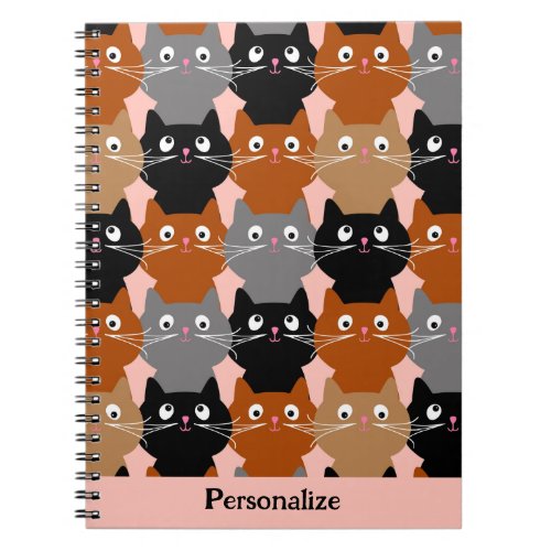 Cute Cat Lover Feline Kittens Personalize Notebook