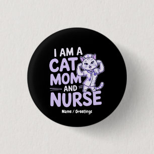 Cute Cat Lover Healthcare Pride Message Button