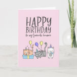 Cute Cat Lover Kittens Party Hat Funny Birthday Card<br><div class="desc">Funny and cute birthday card for those who love puns and humor. Perfect way to wish your friends and family happy birthday.  Visit our store for more birthday card collection. You'll find something cool,  humorous and sometimes sarcastic birthday cards for your special someone.</div>