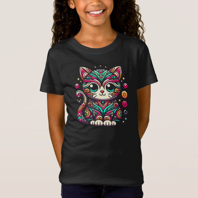 Cute Cat lover Ornament Design  T-Shirt (Front)