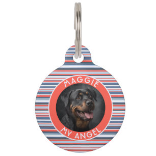 Cute Cat Lover Present Stripes Pattern Pet ID Tag