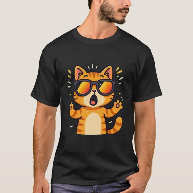 Cute Cat Lovers Funny Tee (Front)