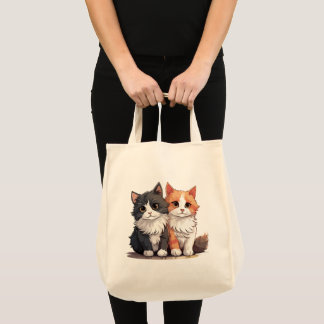 Cute Cat Lover's Natural Tote Bag – Eco-Friendly