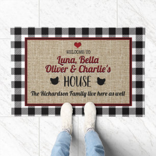 Cute Cat Lovers Personalized Welcome Doormat