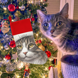 Cute Cat Lovers Pet Cat Christmas Stocking