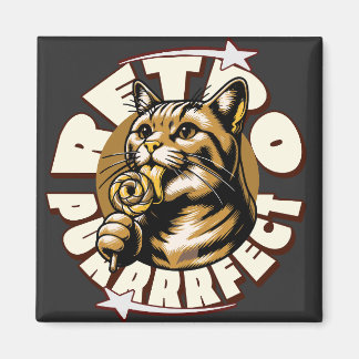 Cute Cat Lovers Retro Lollipop  Magnet