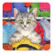 Cute cat loves to knit stickers