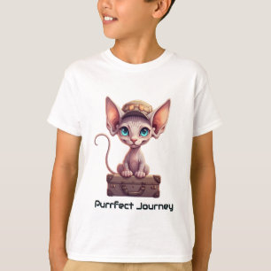 Cute Cat Luggage Tag Gift for Cat Lovers & Travel T-Shirt