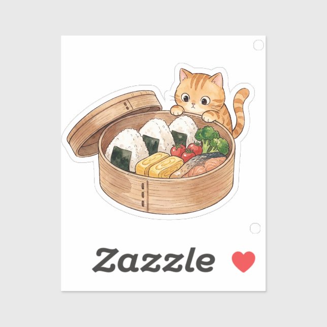 Cute Cat lunchbox – Kawaii Kitty Bento Sticker (Sheet)