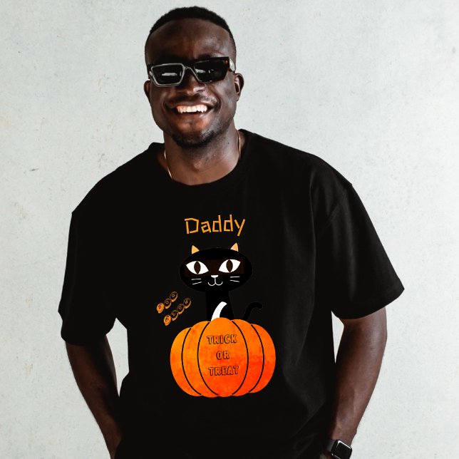 Cute Cat Matching Family Black & Orange Halloween T-Shirt (Creator Uploaded)