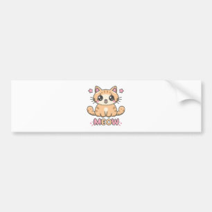 cute cat meow bumper sticker