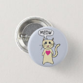 Cute Cat Meow Button (Front & Back)