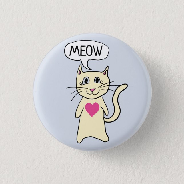 Cute Cat Meow Button (Front)