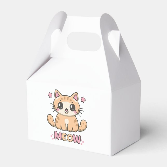cute cat meow favor boxes (Front Side)