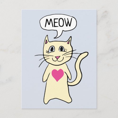 Cute Cat Meow I Love You Postcard