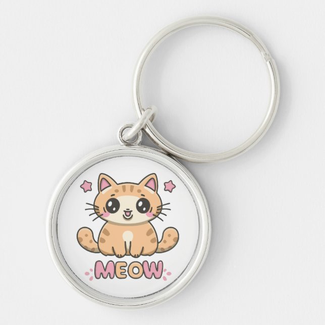 cute cat meow keychain (Front)