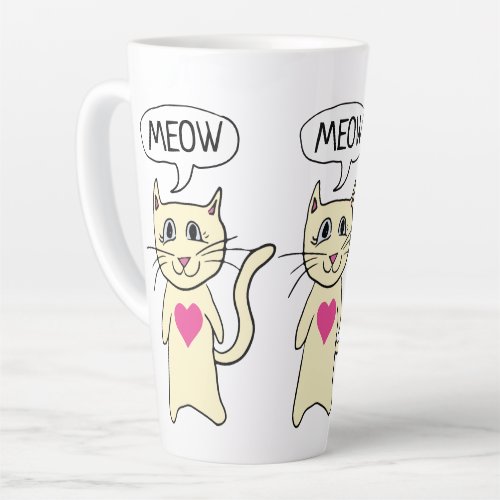 Cute Cat Meow Latte Mug