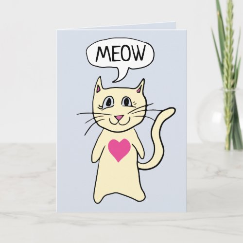 Cute Cat Meow Love Card