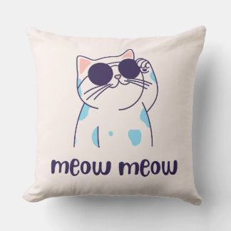 cute cat meow meow pillow