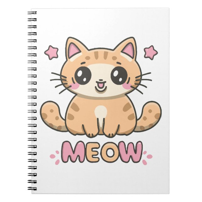 cute cat meow notebook (Front)