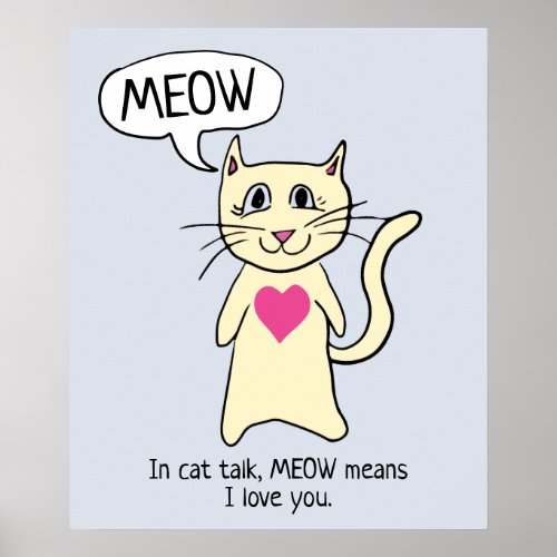 Cute Cat Meow Poster