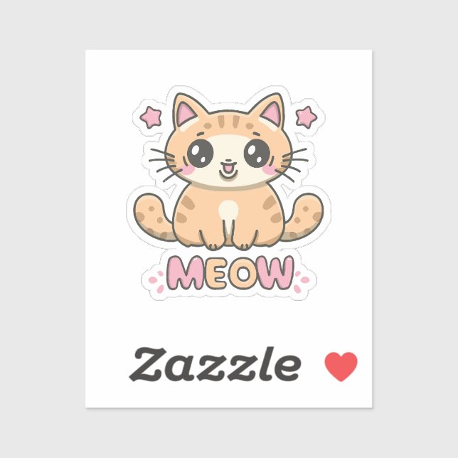 cute cat meow sticker (Sheet)