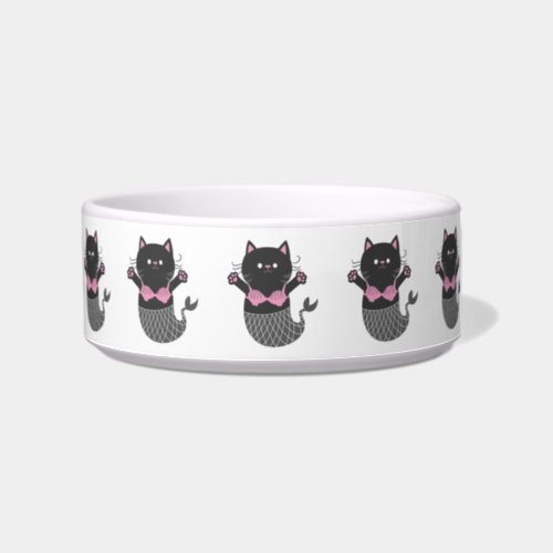 Cute cat mermaid silhouette _ Choose back color Bowl