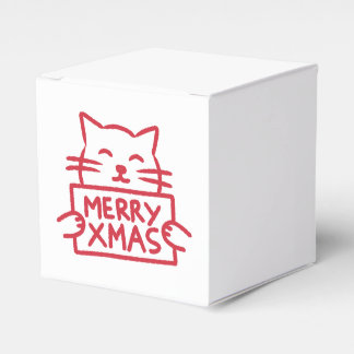 Cute Cat Merry Xmas Favor Box