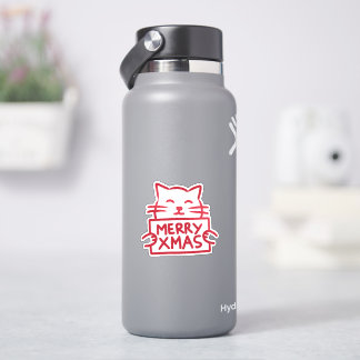 Cute Cat Merry Xmas Sticker