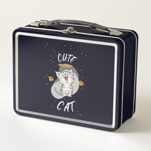 CUTE CAT METAL LUNCH BOX