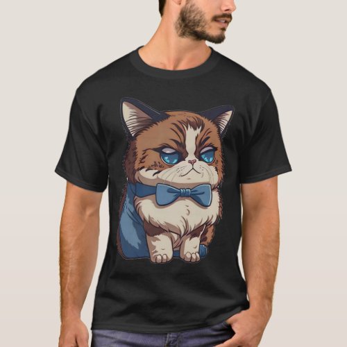 cute cat minimalist sticker T_Shirt