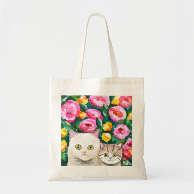 Cute Cat Mom and Baby cat lover mothers day gift Tote Bag (Front)
