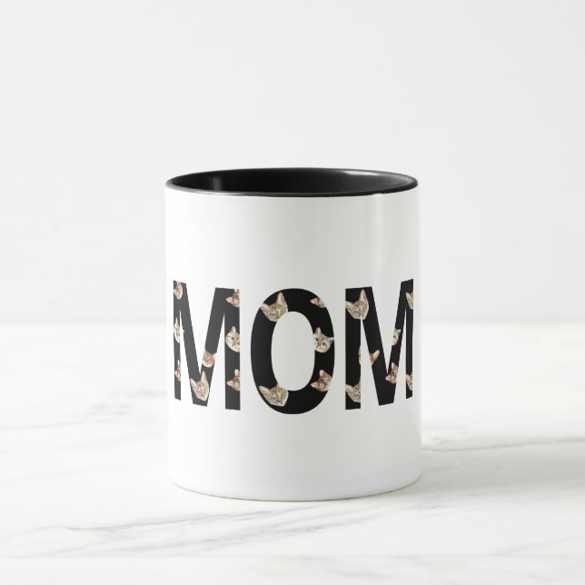cute cat mom coffee mug (Center)