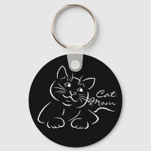 Cute Cat Mom Cool Cat Keychain