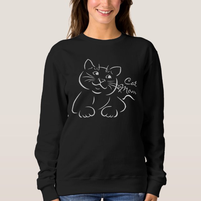 Cute Cat Mom Cool Cat Sweatshirt (Front)