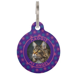Cute Cat Mom Gift Christmas Print Pet ID Tag