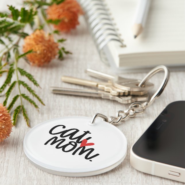Cute Cat Mom Keychain (Front Right)