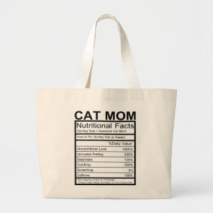 Cute Cat Mom Kitten Black Kitty Crazy Cat Lady Large Tote Bag