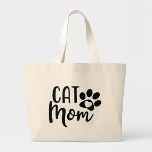 Cute Cat Mom Kitten Black Kitty Crazy Cat Lady Large Tote Bag