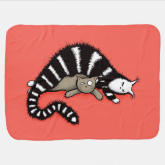 Cute Cat Mom Love Family Baby Blanket