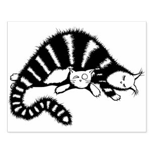 Cute Cat Mom Love Family Rubber Stamp