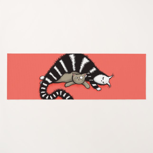 Cute Cat Mom Love Family Yoga Mat (Front (Horizontal))