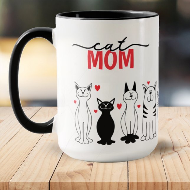 Cute Cat Mom Mug (Cat Mom Coffee Mug)