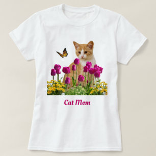Cute Cat Mom / Orange Tabby Cat White T-Shirt
