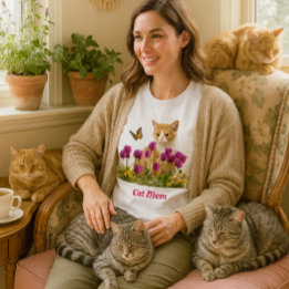 Cute Cat Mom / Orange Tabby Cat White T-Shirt